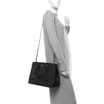 Prada Saffiano Medium Galleria Double Zip Tote Black 2 of 10