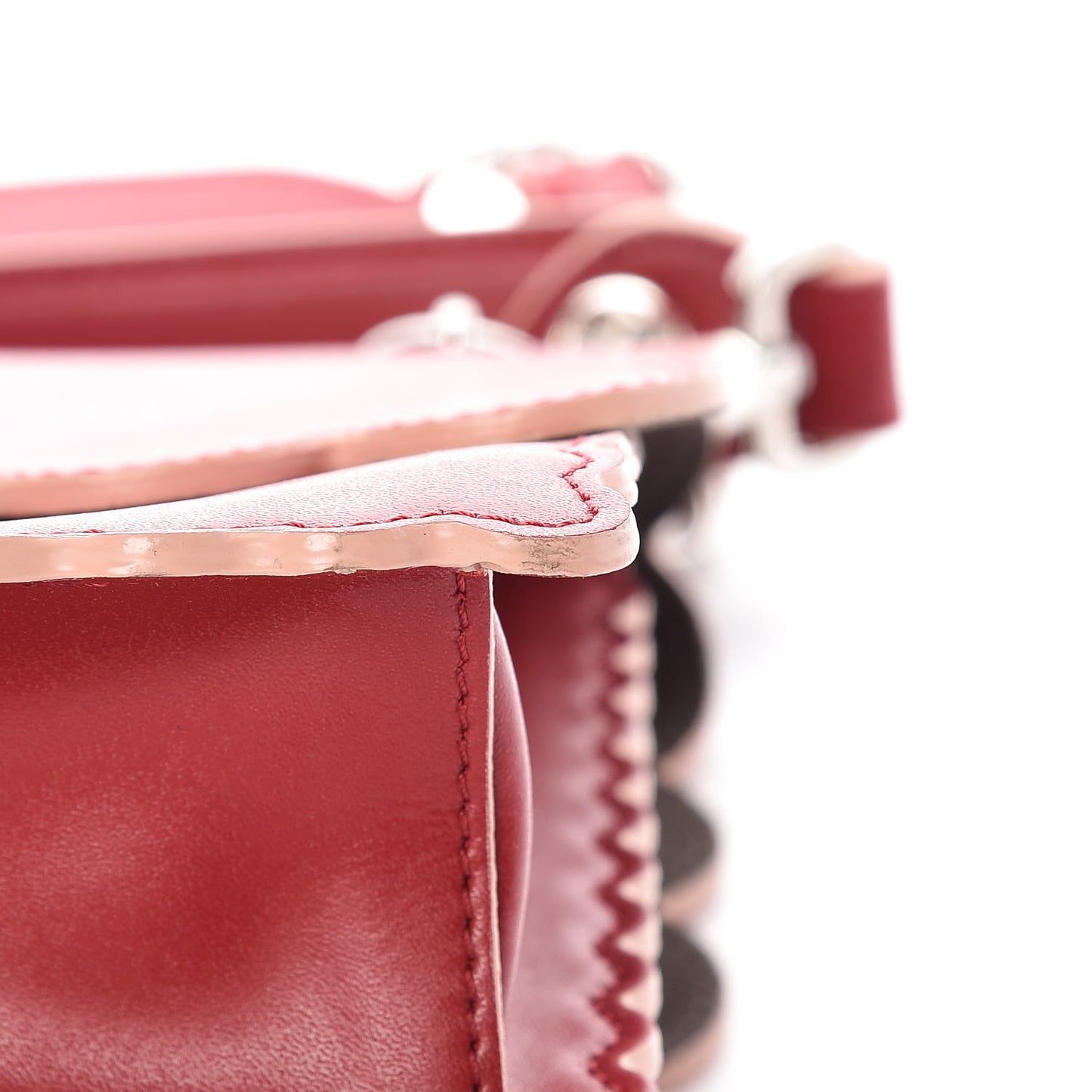 Vitello Liberty Scalloped Studded Kan I Shoulder Bag Fragola