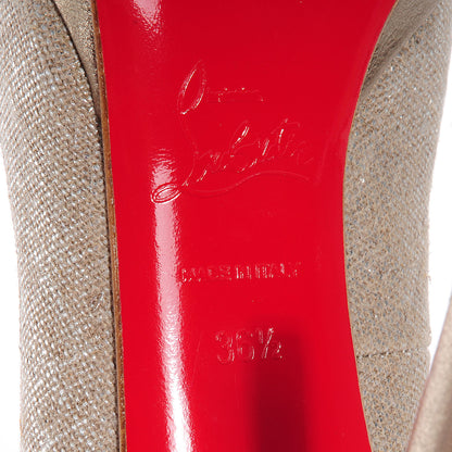 Christian Louboutin Metallic Canvas Pigalle Plato 120 Pumps 36.5 Silver 7 of 7