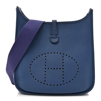 Hermes Taurillon Clemence Evelyne PM Bleu Brighton 1 of 17