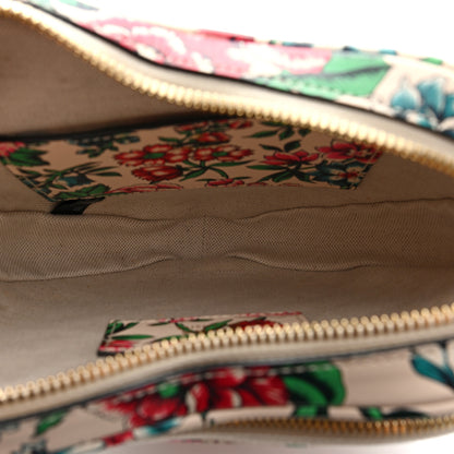 Gucci Calfskin Matelasse Diagonal Brit Roses Print Mini Interlocking G Heart Shoulder Bag White Multicolor 5 of 9
