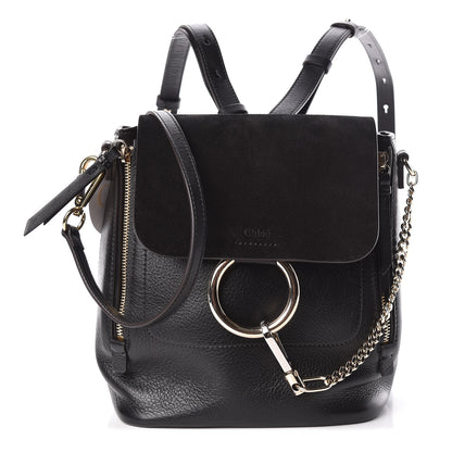 Chloe Suede Calfskin Small Faye Backpack Black 1 of 9