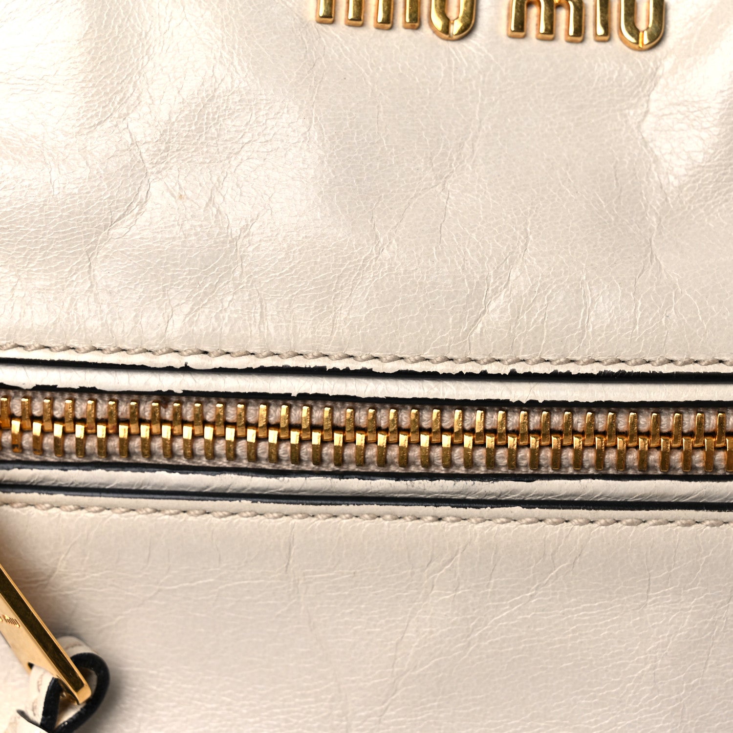 Miu Miu Vitello Shine Zip Tote Quarzo 15 of 17