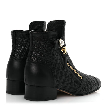 Chanel Lambskin Quilted Cap Toe Short Boots 36.5 Black 5 of 12