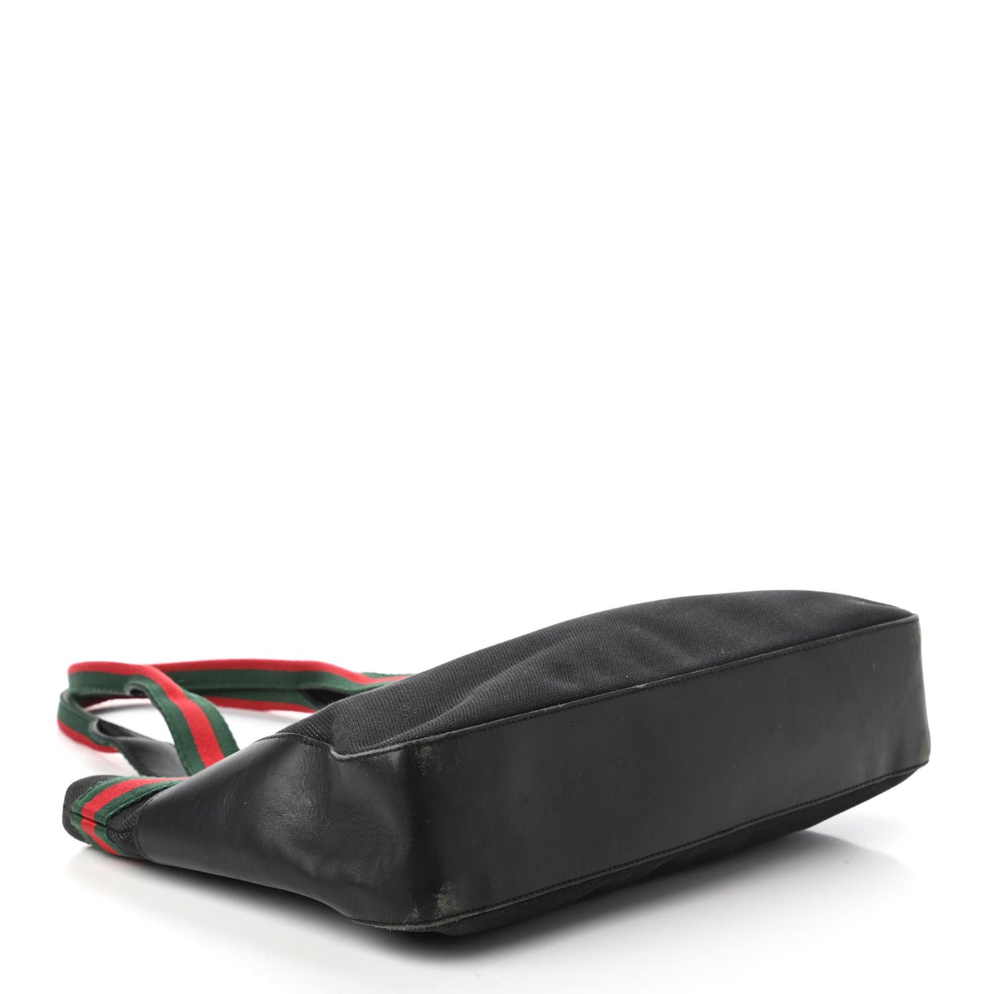 Denim Calfskin Web Tote Black