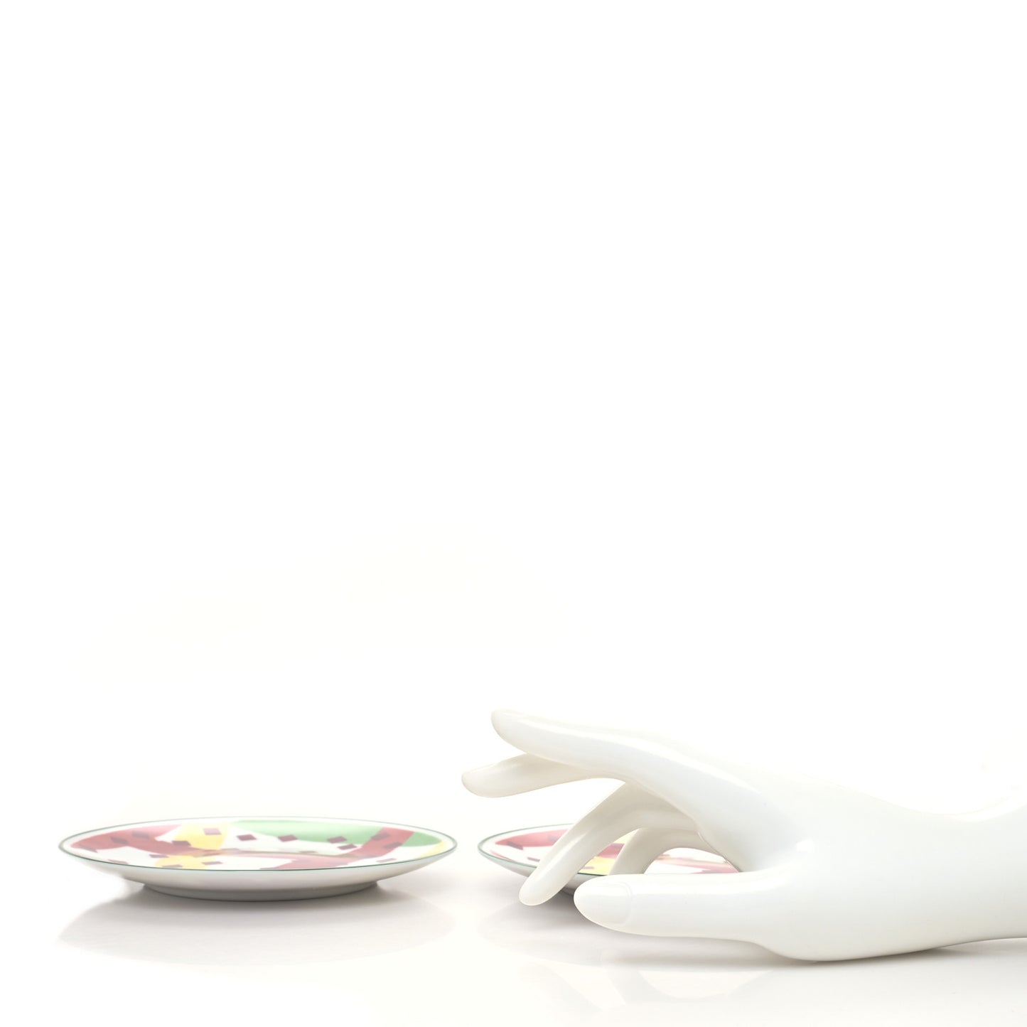 Porcelain Hippomobile Bread and Butter Plate Set of 2