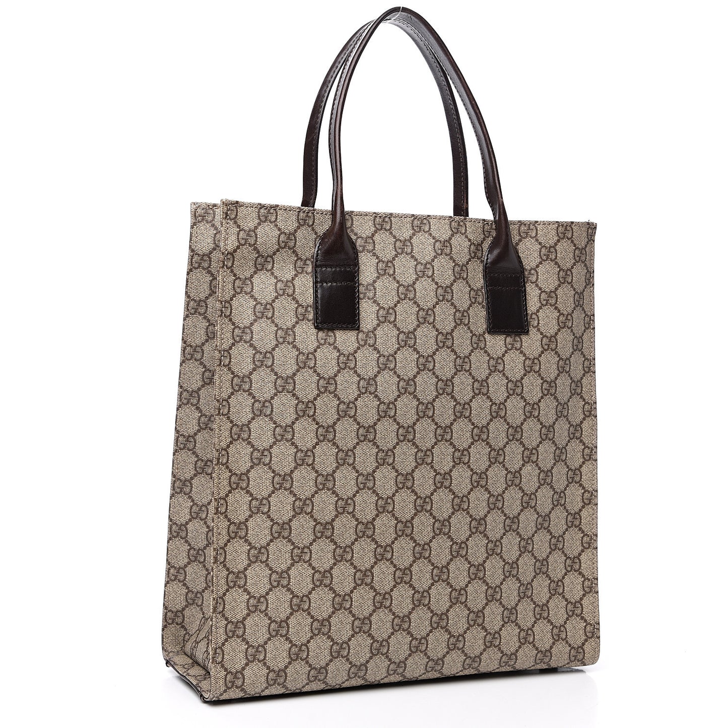 GG Plus Monogram Small Vertical Tote Dark Brown