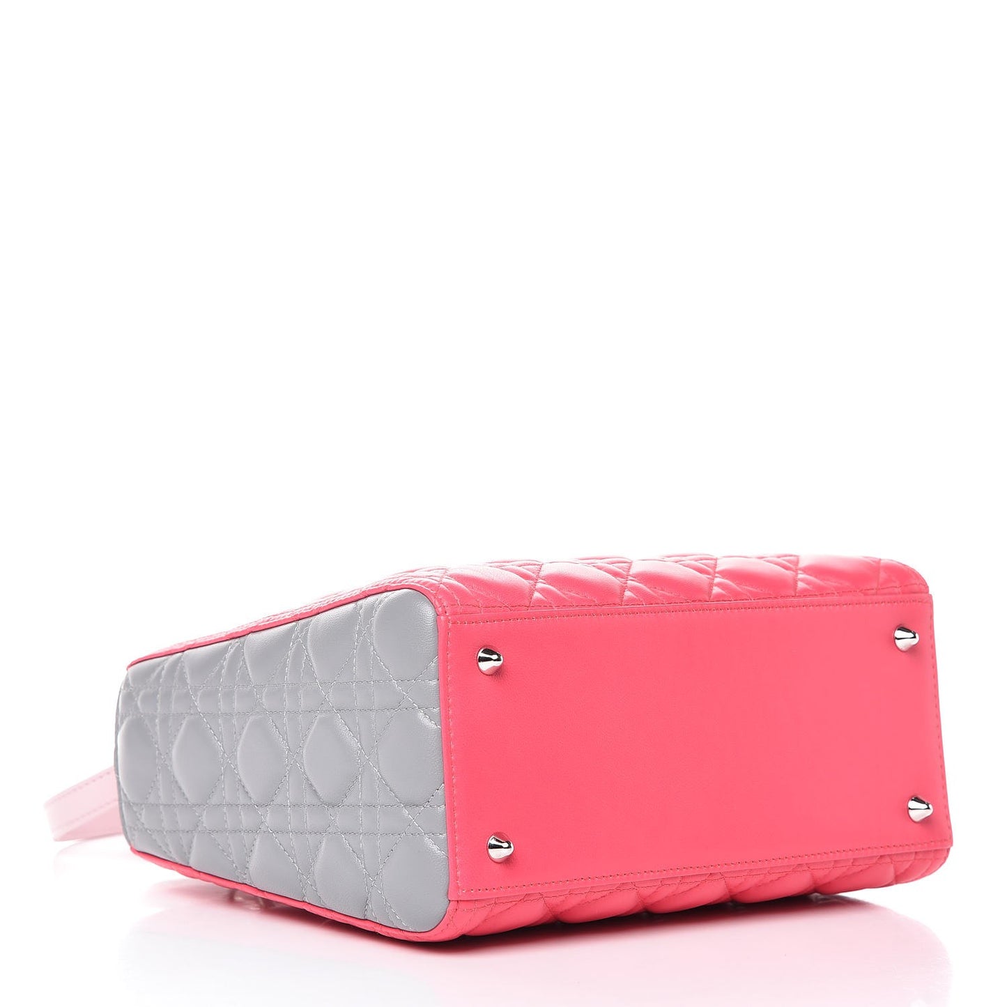 Lambskin Cannage Medium Tri-Color Lady Dior Fuchsia