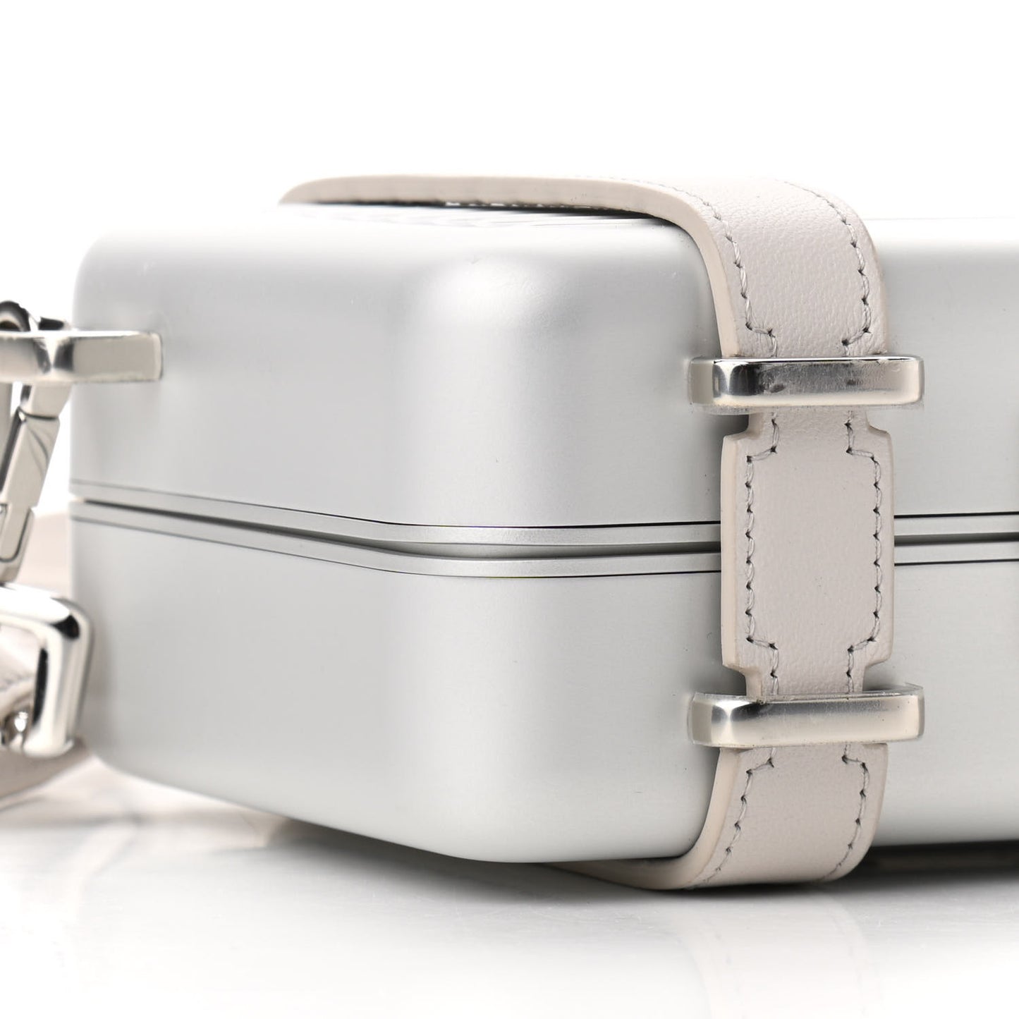 X RIMOWA Aluminum Personal Clutch On Strap Silver