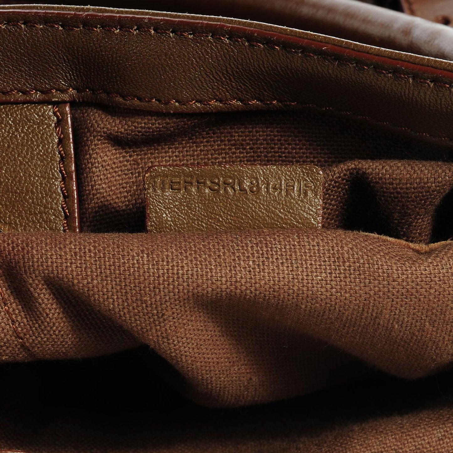 Stitched Leather Bridle Calfskin Tote Dark Tan