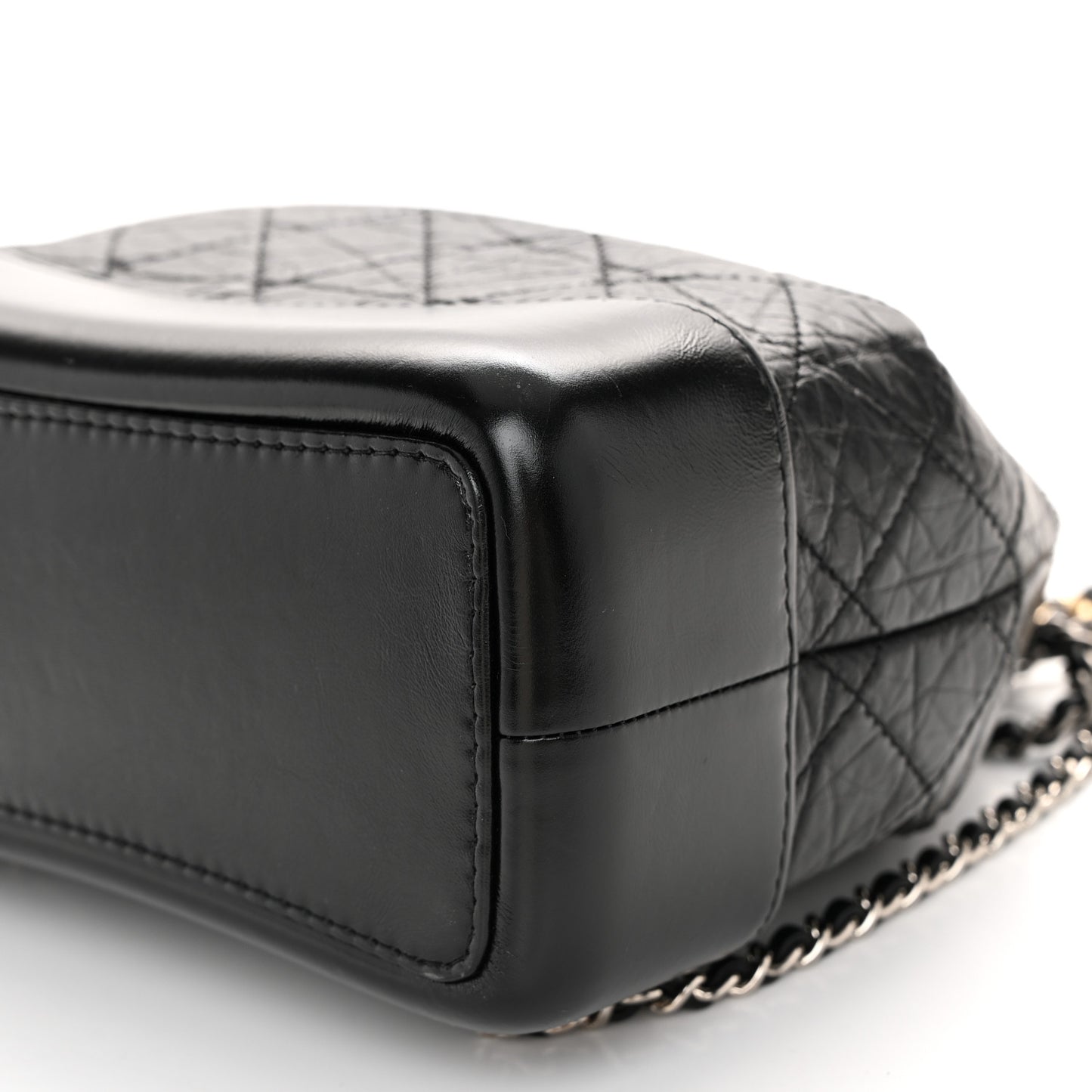 Aged Calfskin Quilted Small Gabrielle Backpack Black