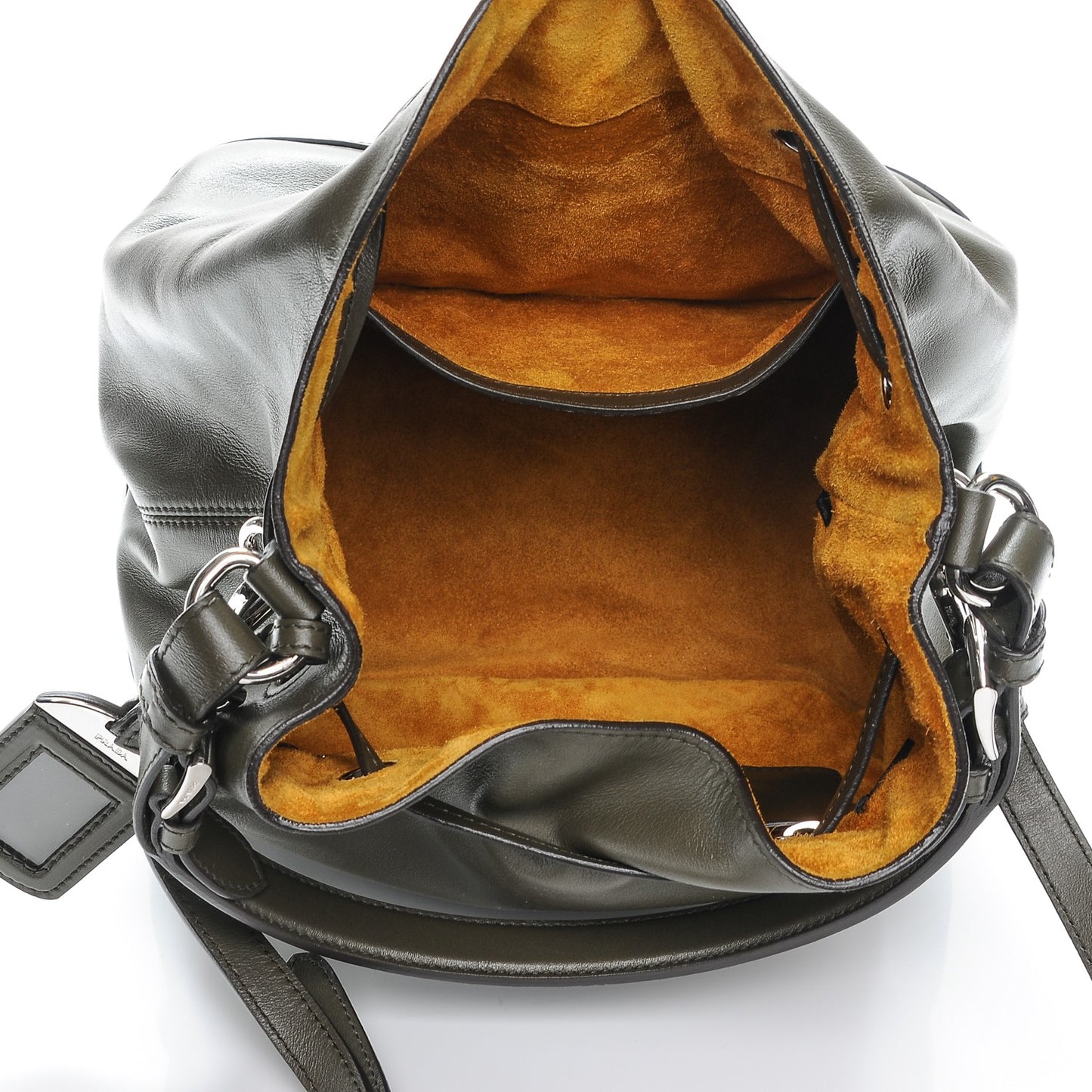Soft Calf Bucket Bag Militare Ocra