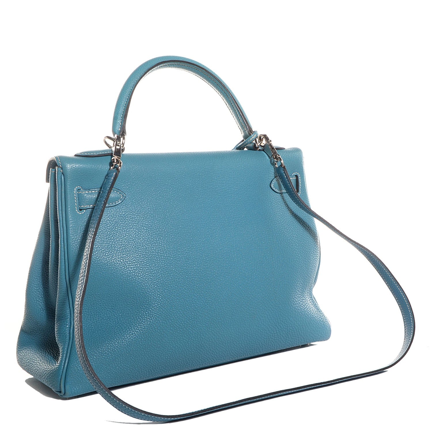 Hermes Togo Kelly Retourne 32 Blue Jean 3 of 19