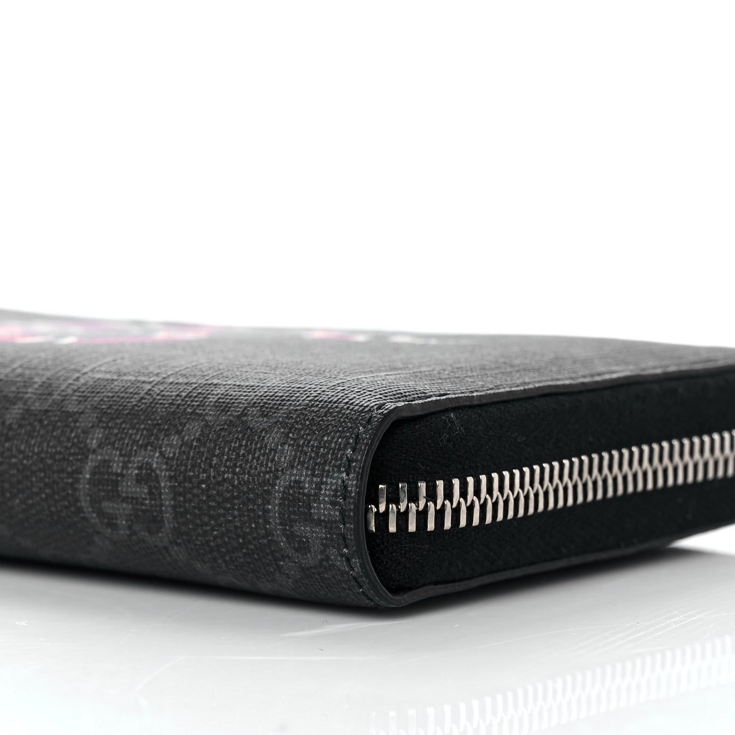 GG Supreme Monogram Kingsnake Zip Around Wallet Black Grey