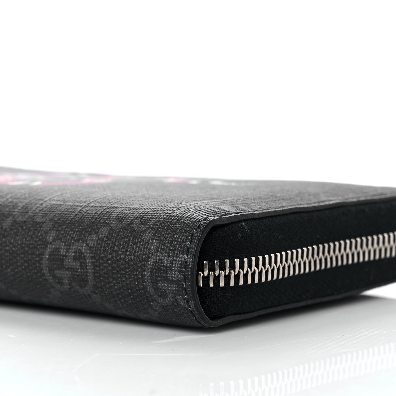Gucci GG Supreme Monogram Kingsnake Zip Around Wallet Black Grey 8 of 8
