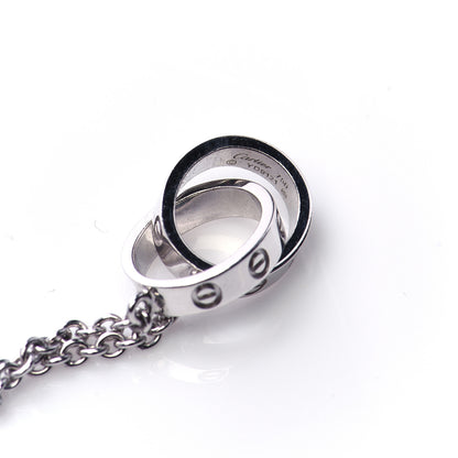 Cartier 18K White Gold Interlocking LOVE Necklace 4 of 5