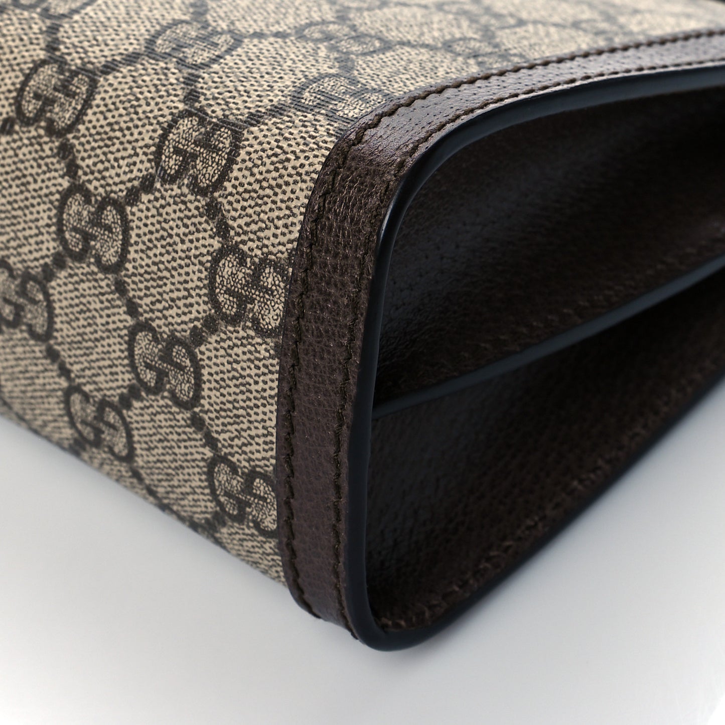 GG Supreme Monogram Web Small Ophidia Chain Shoulder Bag Brown