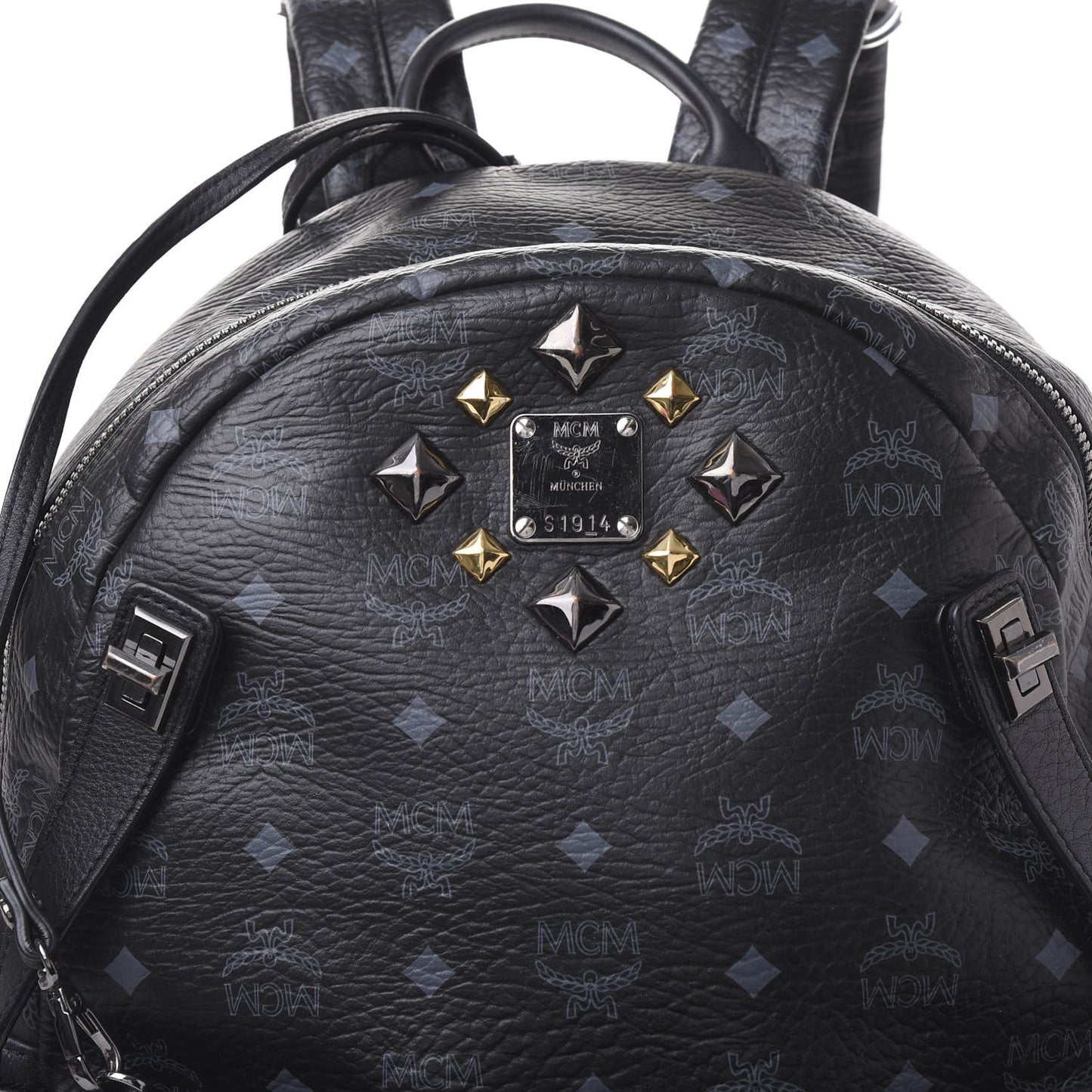 Visetos Medium Studded Dual Stark Backpack Black