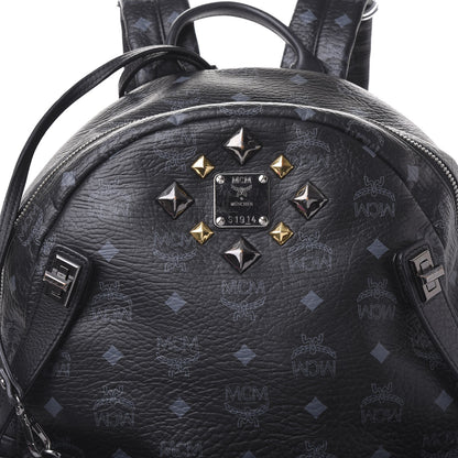 MCM Visetos Medium Studded Dual Stark Backpack Black 8 of 8