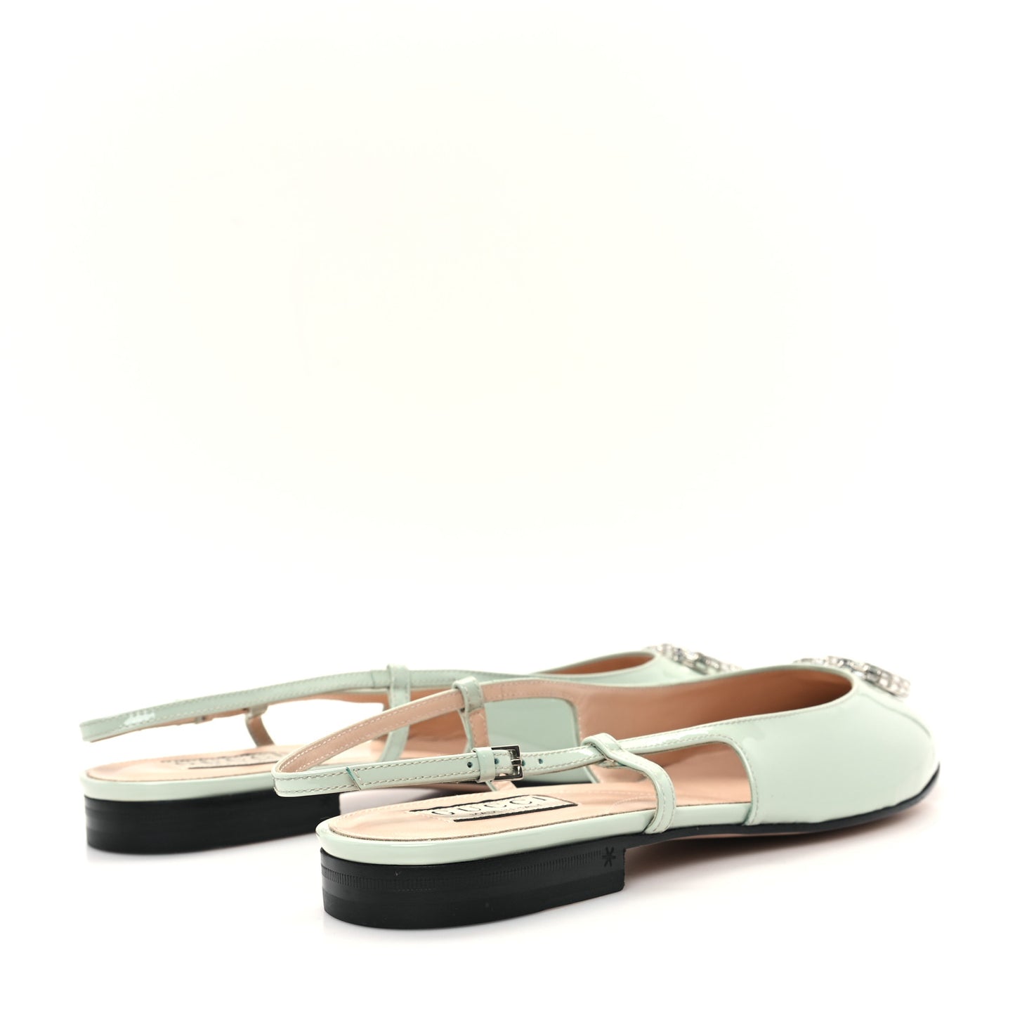 Vernice Crystal GG Ballet Flats 41 Salvy Green