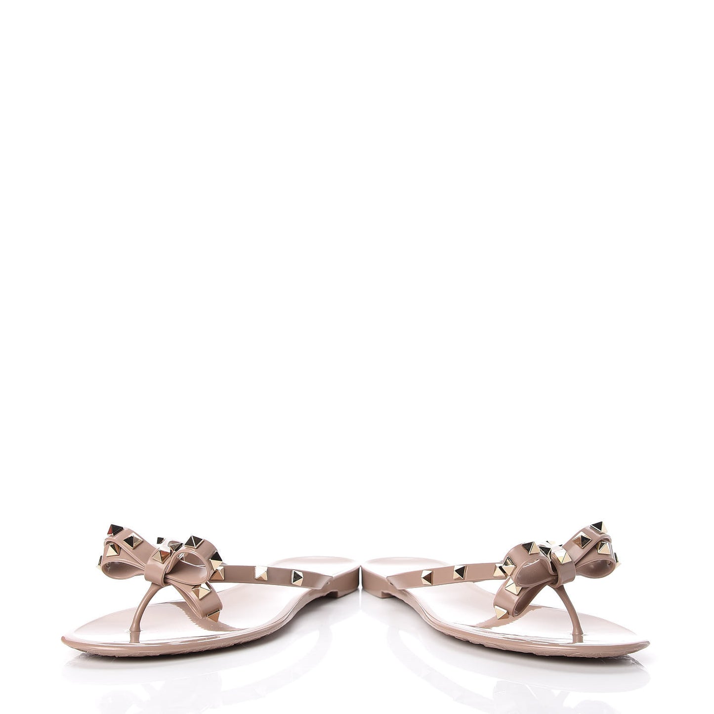 PVC Jelly Rockstud Bow Thong Sandals 41 Poudre