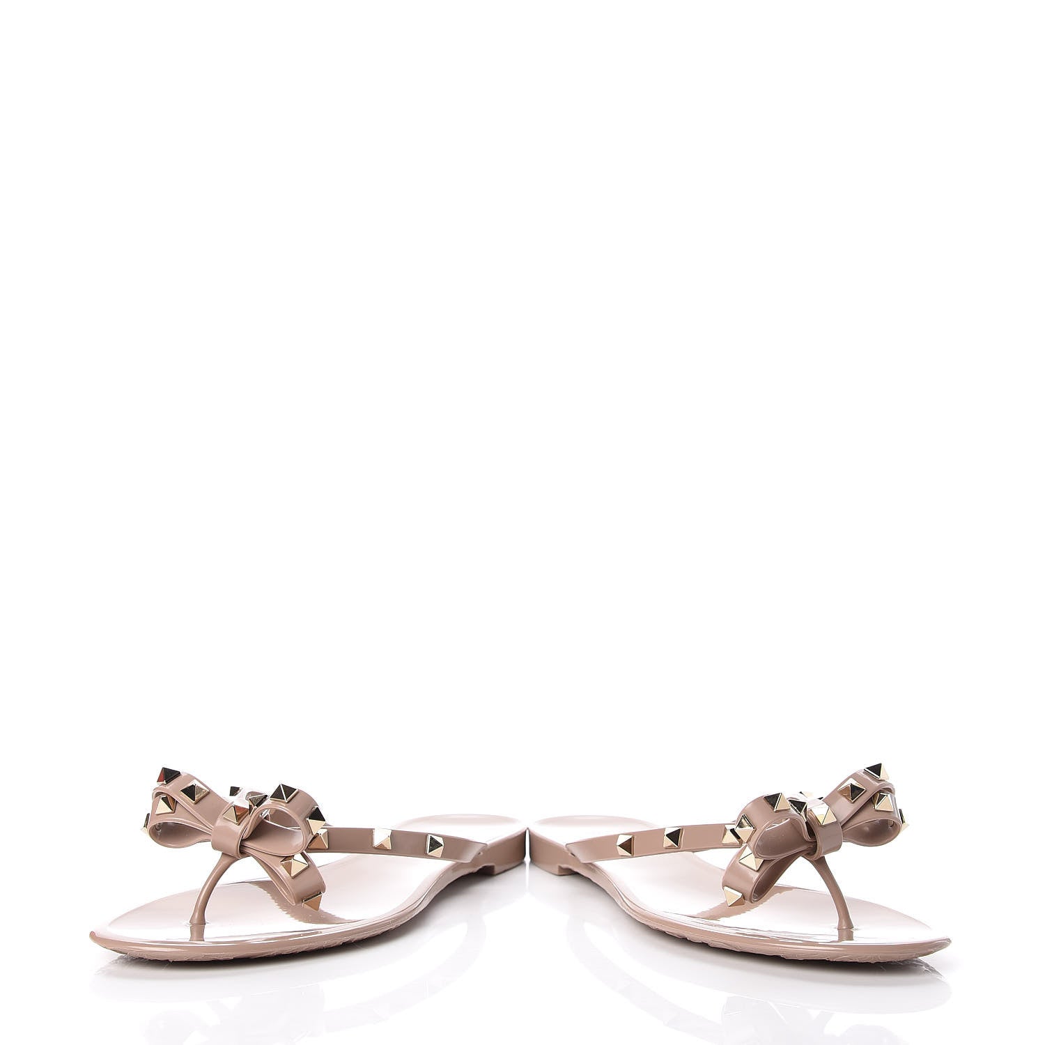 Valentino Garavani PVC Jelly Rockstud Bow Thong Sandals 41 Poudre 5 of 10