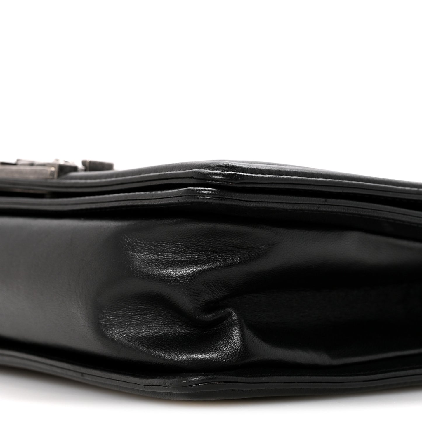 Lambskin Quilted Medium Boy Flap Black