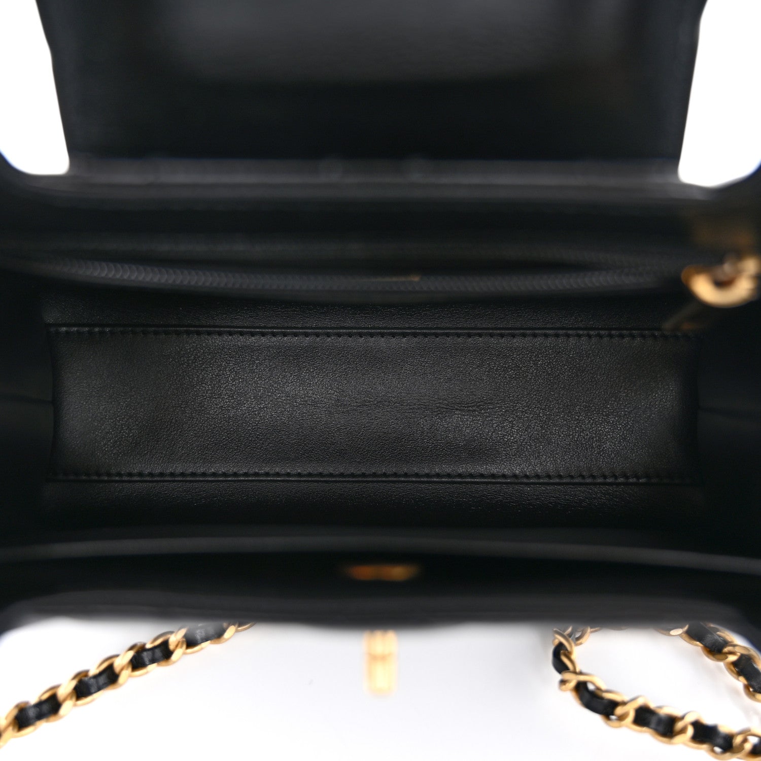 Chanel Shiny Aged Calfskin Quilted Nano Kelly Shopper Black 5 of 10