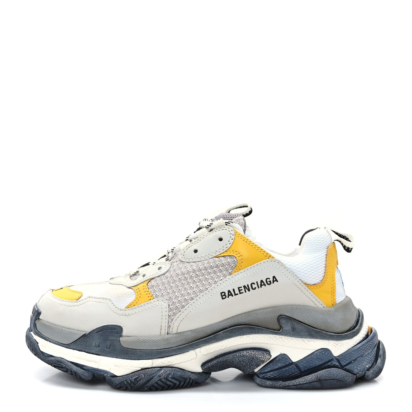 Fabric Mesh Half & Half Colorways Mens Triple S Sneakers 41 Grey Blue Rouge Jaune Black