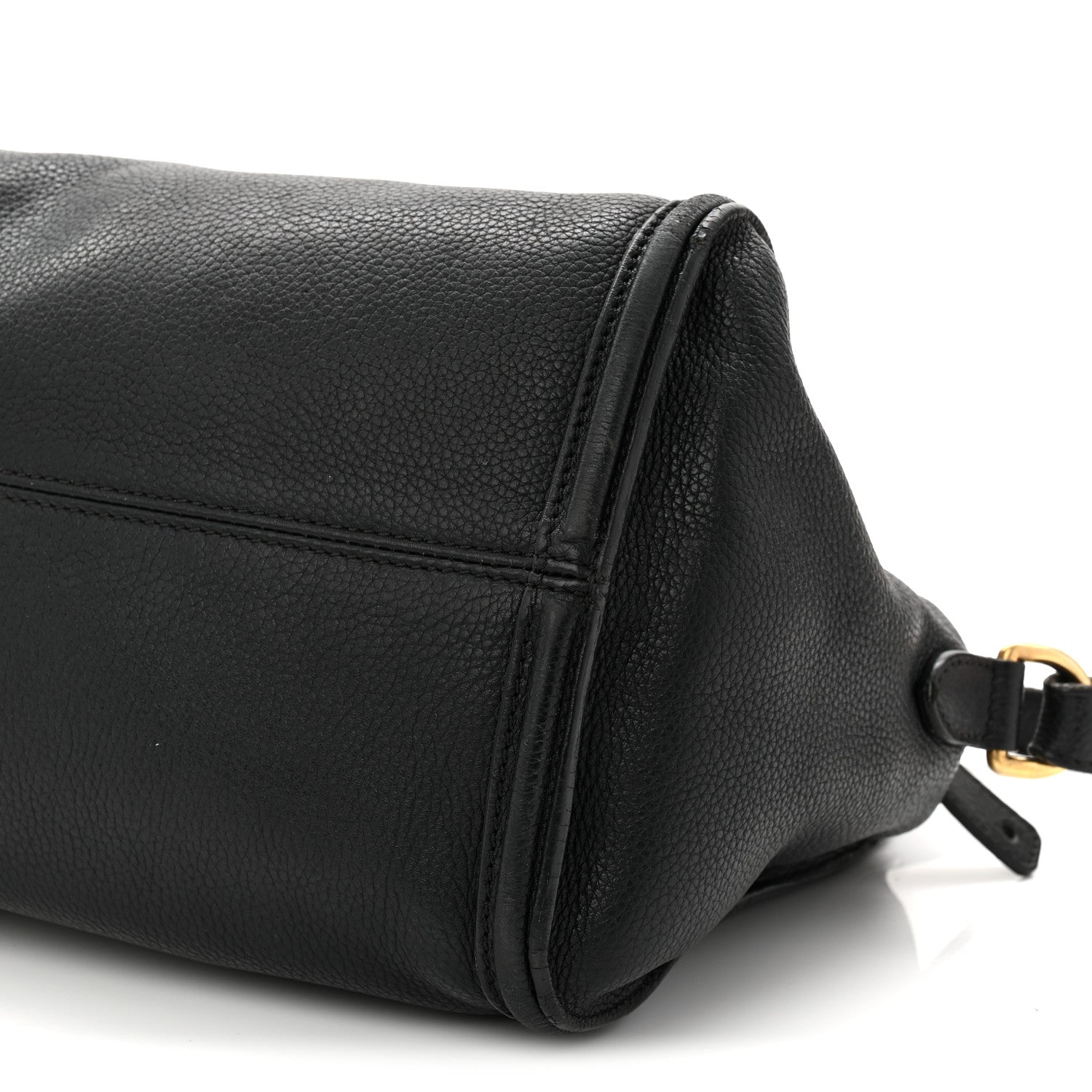 Alexander McQueen Pebbled Calfskin Small Skull Padlock Zip Around Tote Black 10 of 15