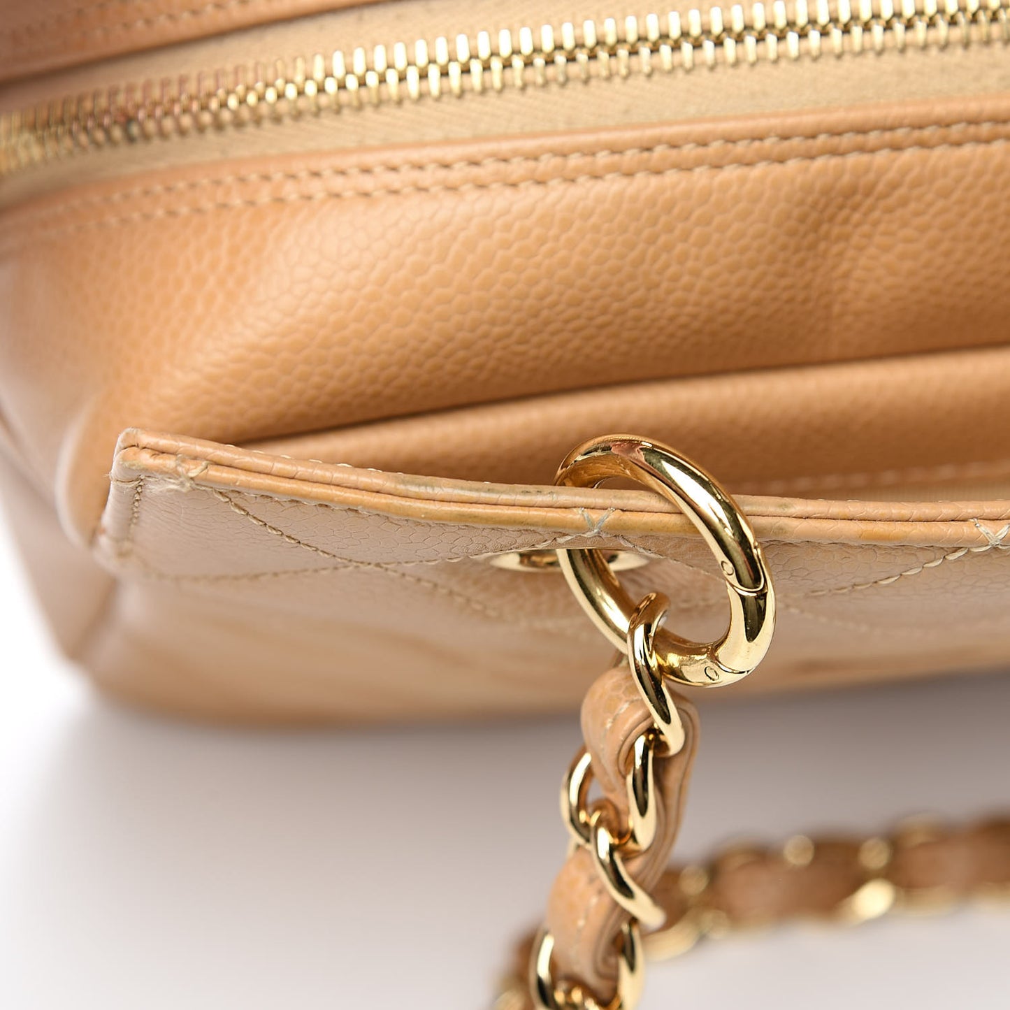 Caviar Quilted Petit Timeless Tote PTT Beige