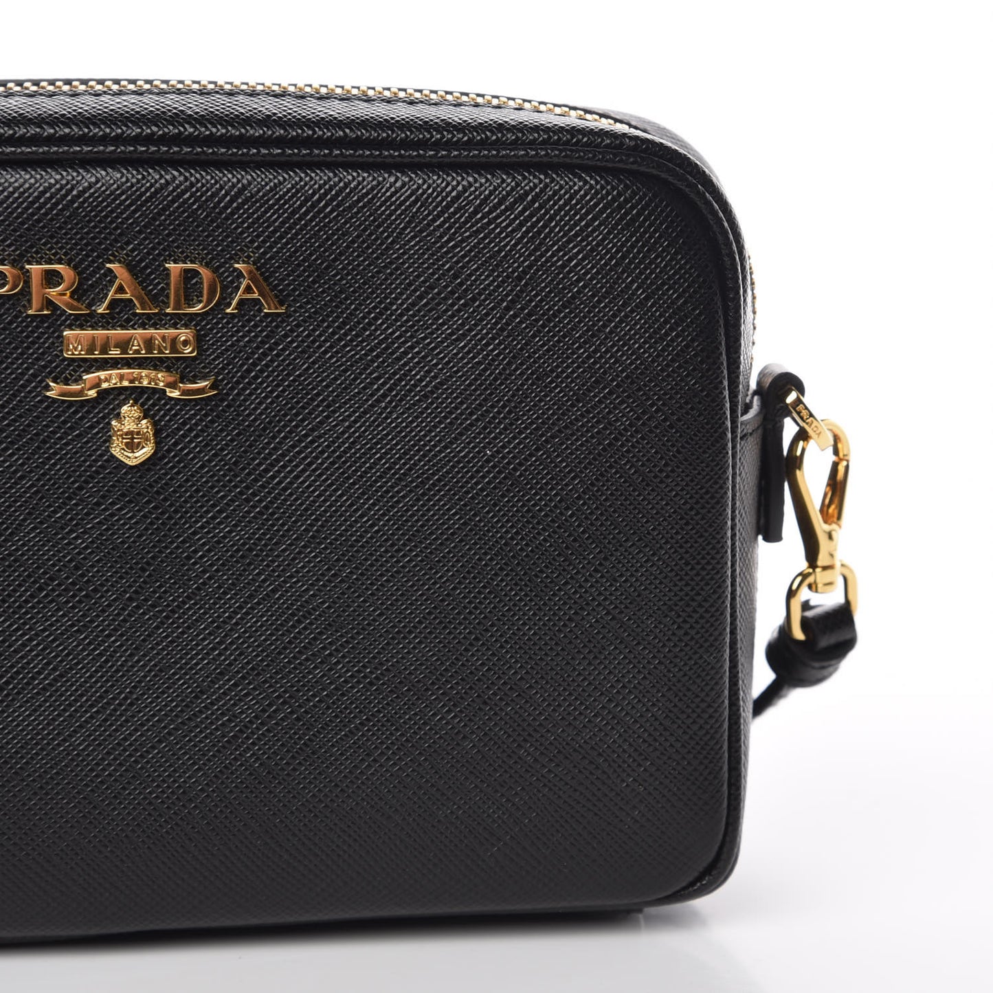 Saffiano Small Camera Crossbody Bag Black