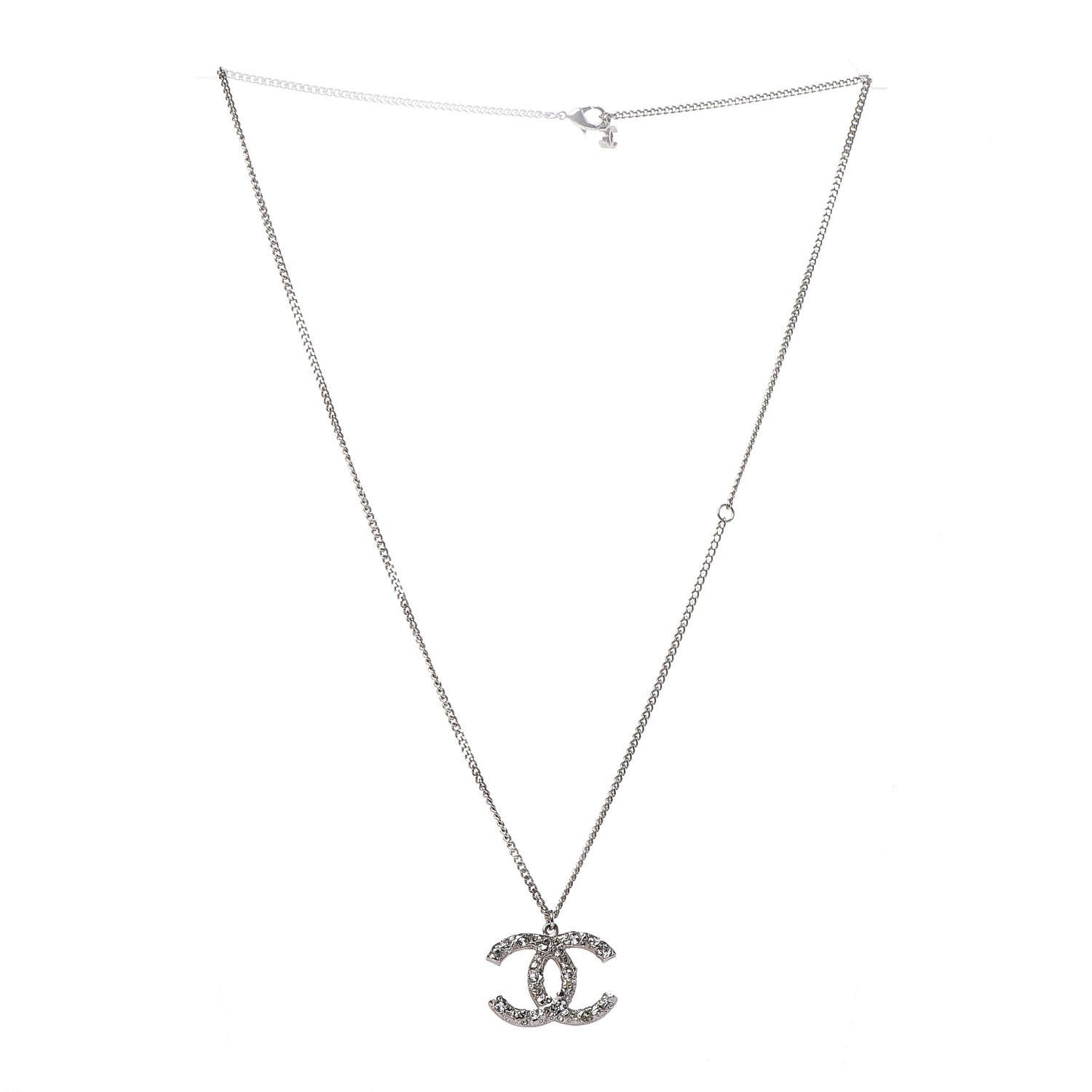 Crystal CC Necklace Silver