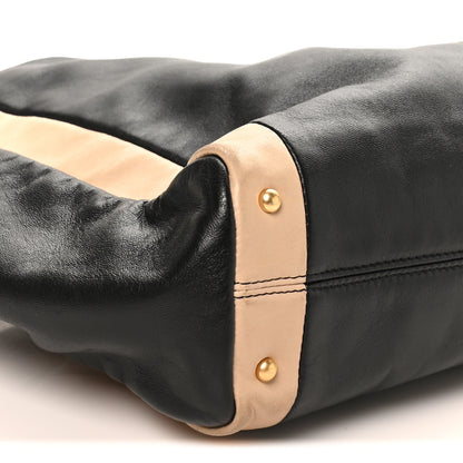 Chanel Lambskin Small Olsen Shoulder Bag Black Beige 8 of 9