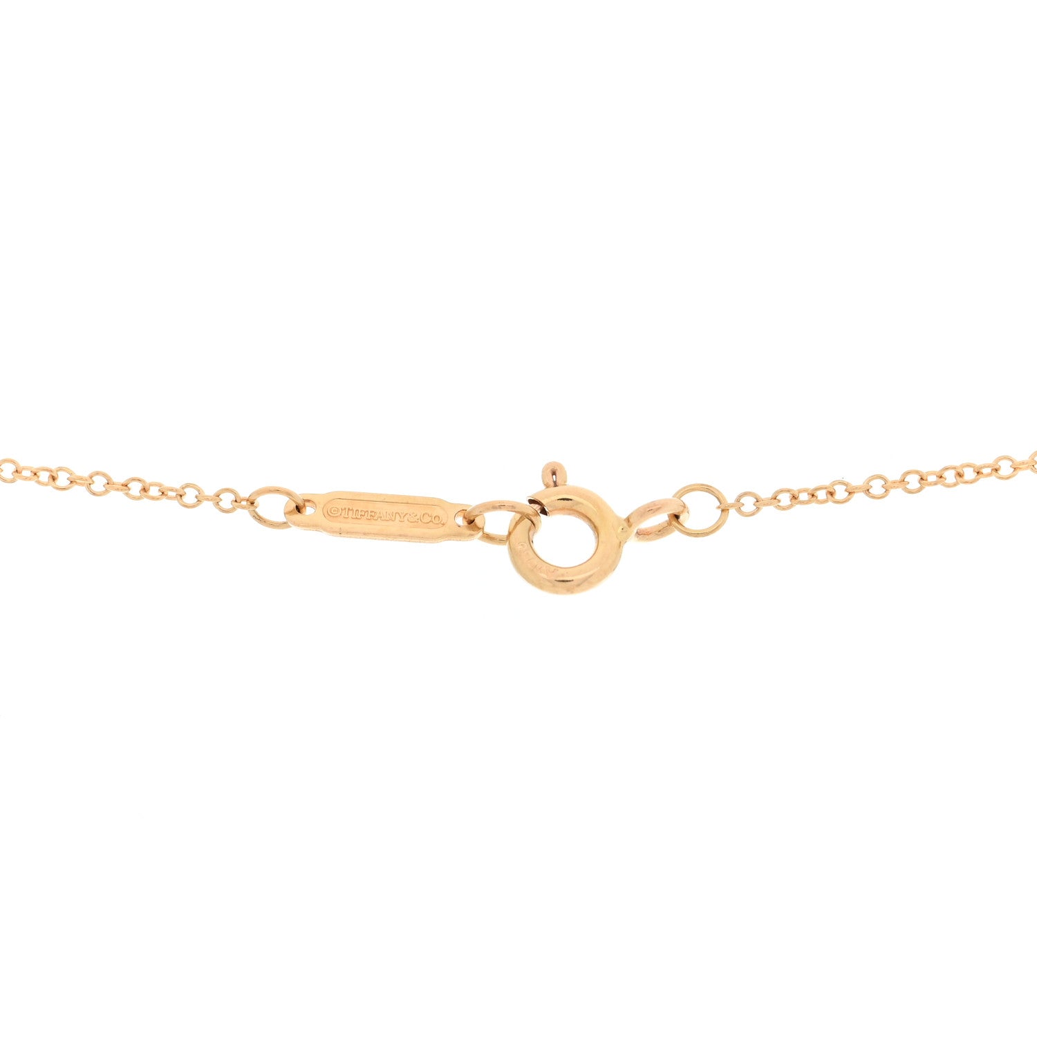 Tiffany 18K Rose Gold Diamond Round Victoria Key Pendant Necklace 4 of 5