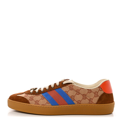 Gucci GG Monogram Suede Web Mens G74 Sneakers 11 Beige Ruggine Cuir 1 of 9