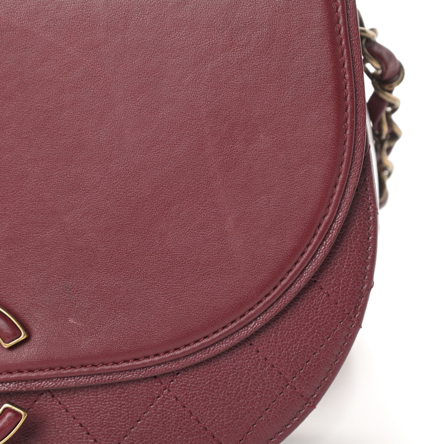 Chanel Shiny Calfskin Goatskin Quilted Medium Coco Curve Messenger Flap Burgundy 13 of 16