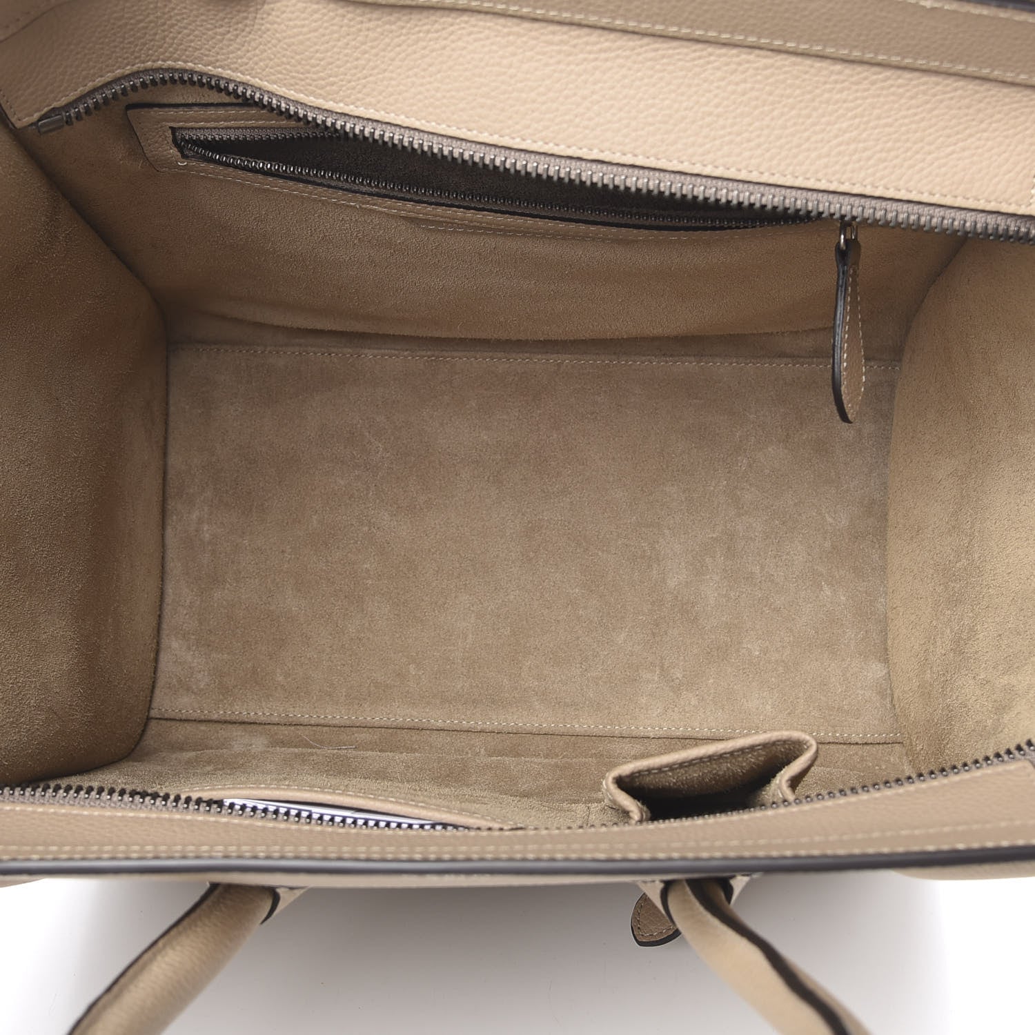 Celine Drummed Calfskin Mini Luggage Dune 5 of 11