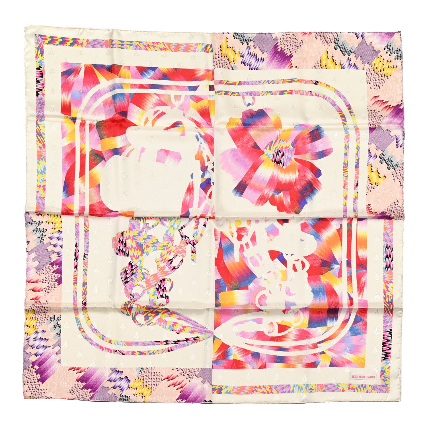 Hermes Silk Brides De Gala Marble Scarf 90 Rose Ivoire Multicolor 1 of 3
