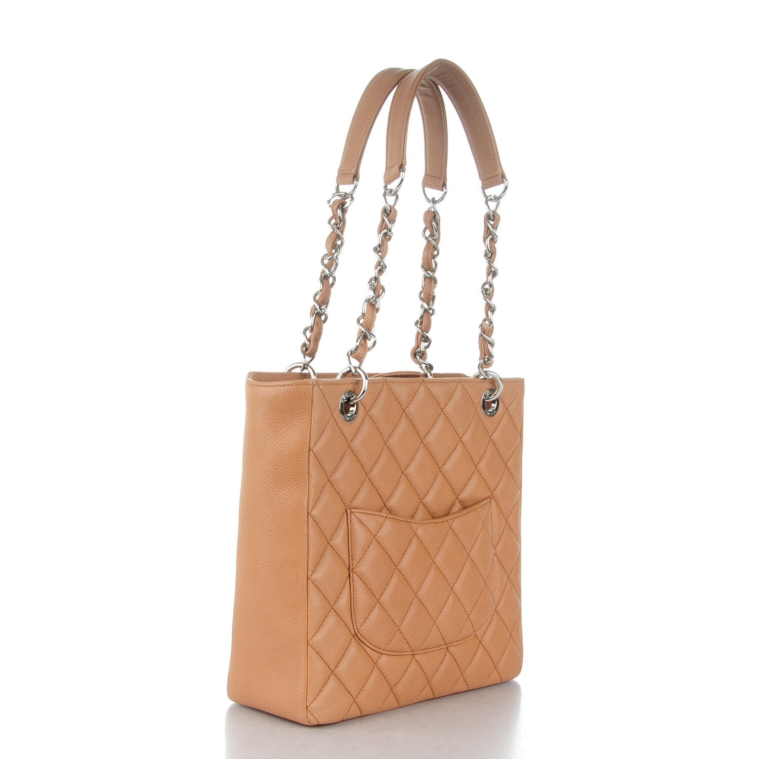 Chanel Caviar Quilted Petit Shopping Tote PST Dark Beige 3 of 7