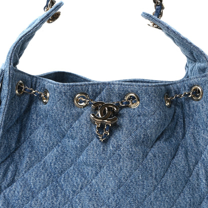 Chanel Denim Quilted Small Chanel 25 Handbag Blue 8 of 11