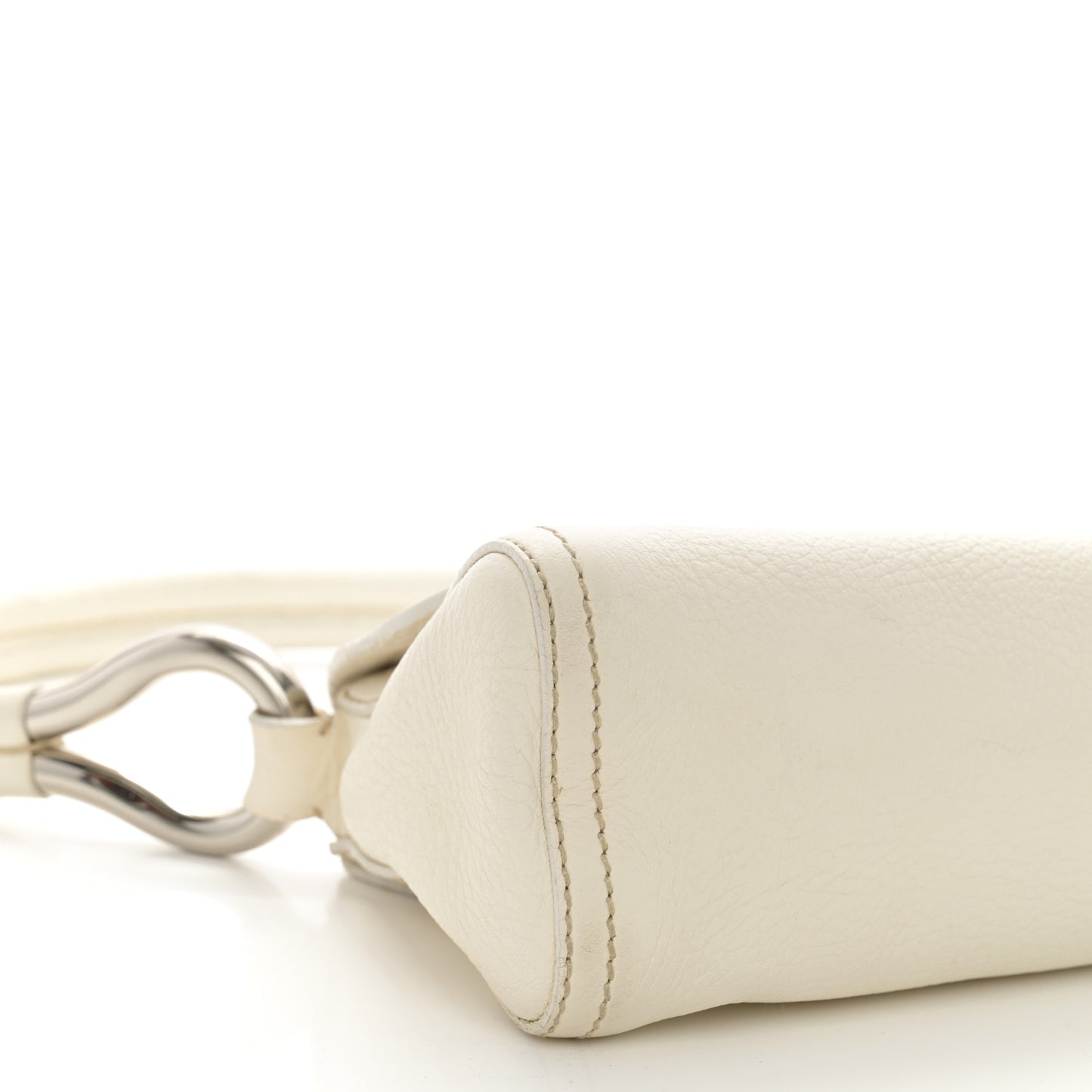 Vitello Daino Swing Flap Shoulder Bag White