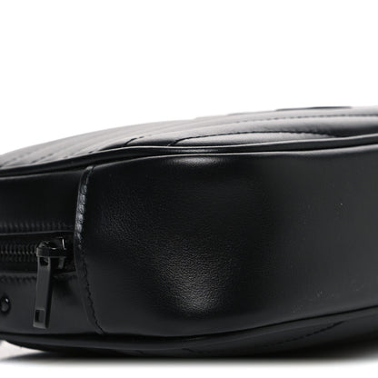 Saint Laurent Calfskin Matelasse Monochrome Monogram Mini Lou Camera Bag Black 9 of 10