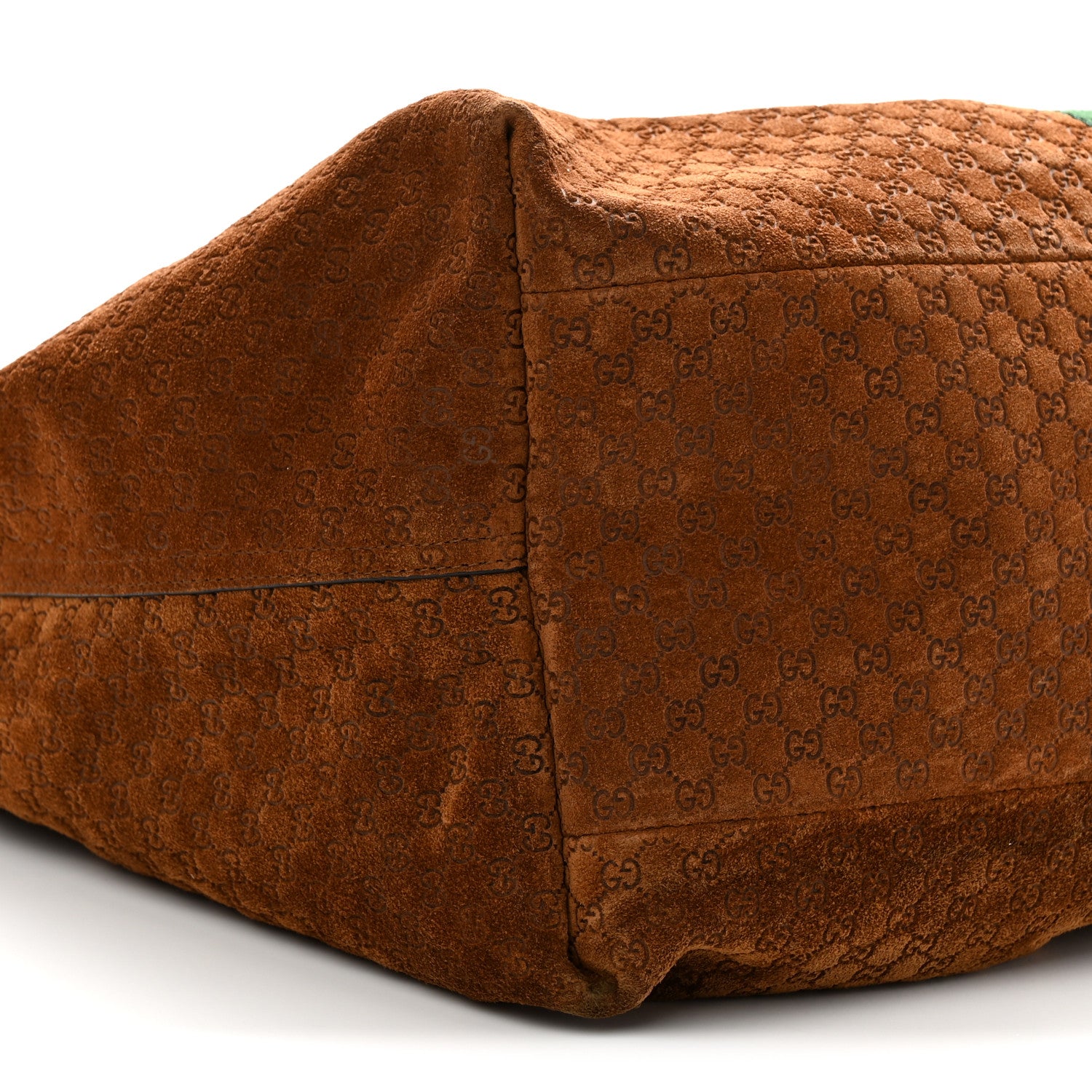 Gucci Suede GG Monogram Web Large Giglio Tote Brown 9 of 10