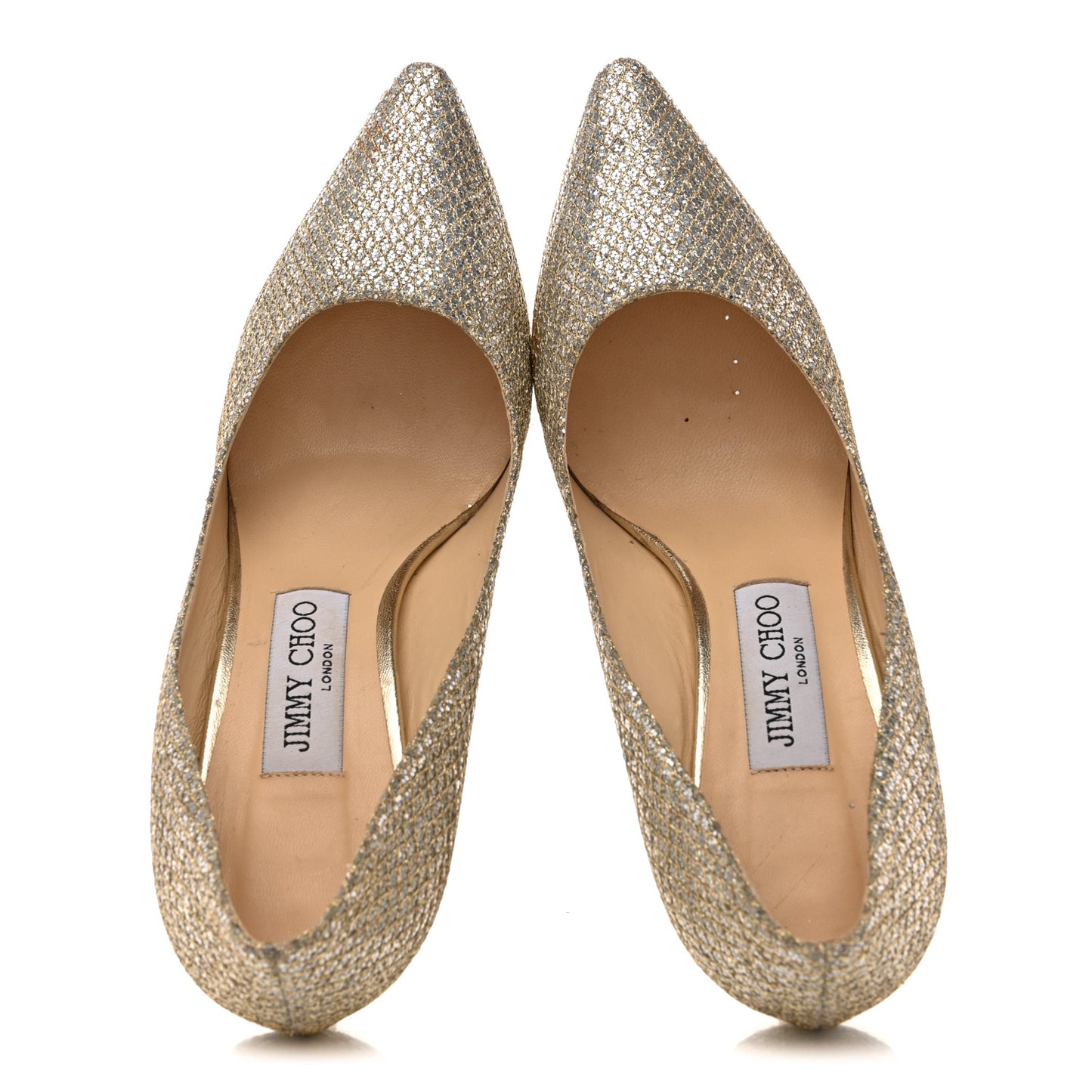 Glitter Fabric Romy 85 Pumps 37.5 Champagne
