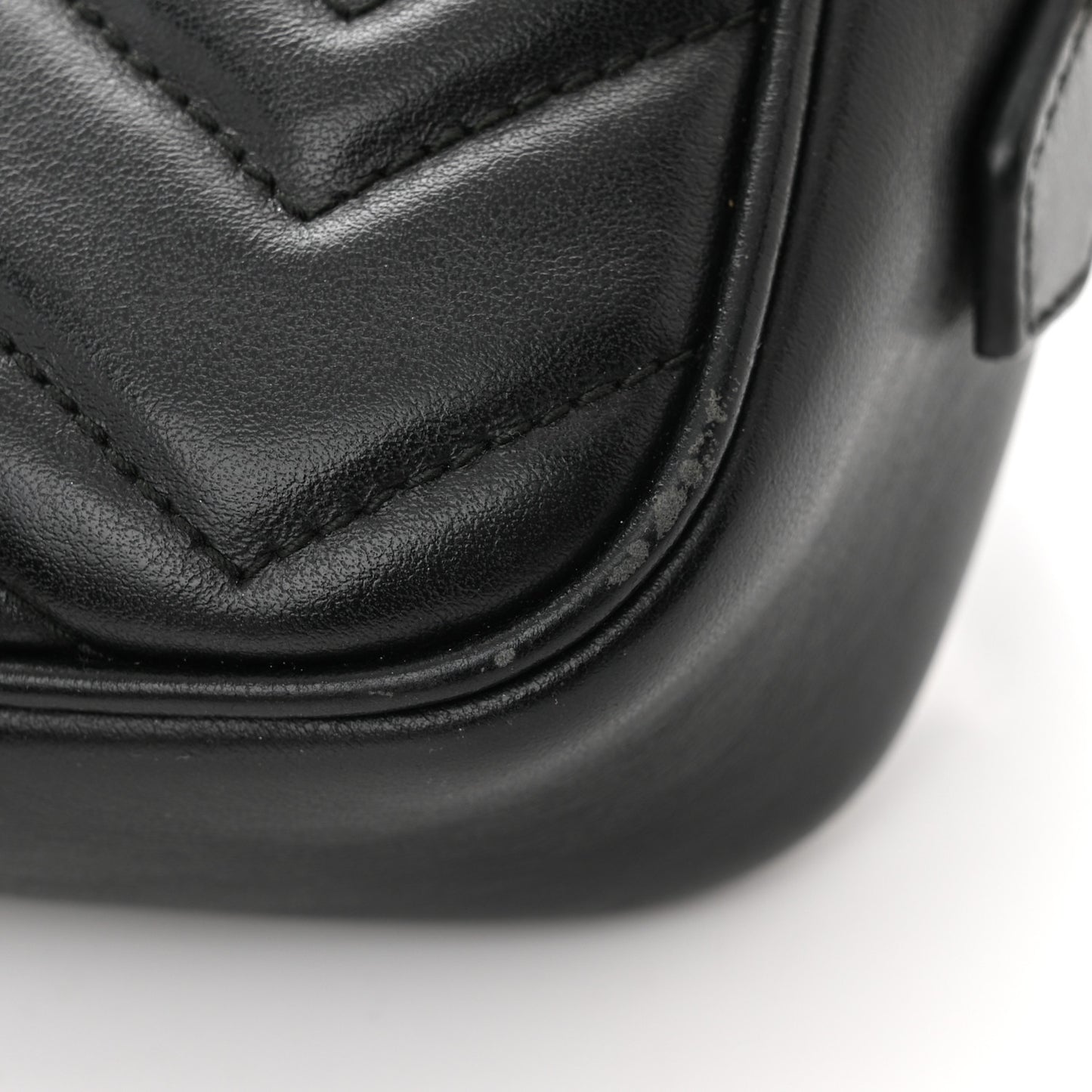 Calfskin Matelasse Mini GG Marmont Chain Shoulder Bag Black