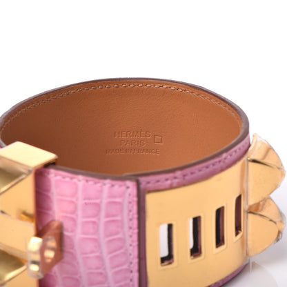 Hermes Matte Alligator Collier De Chien CDC Bracelet T2 5P Pink 5 of 6