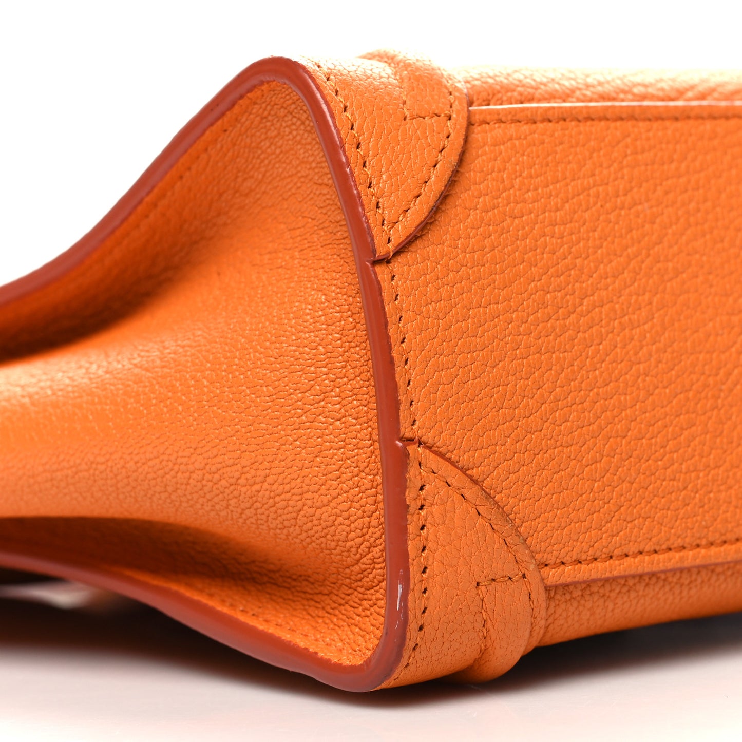 Drummed Calfskin Nano Luggage Bright Orange