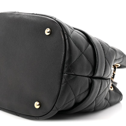 Chanel Caviar Quilted Rolled Up Bucket Drawstring Bag Black 10 of 10
