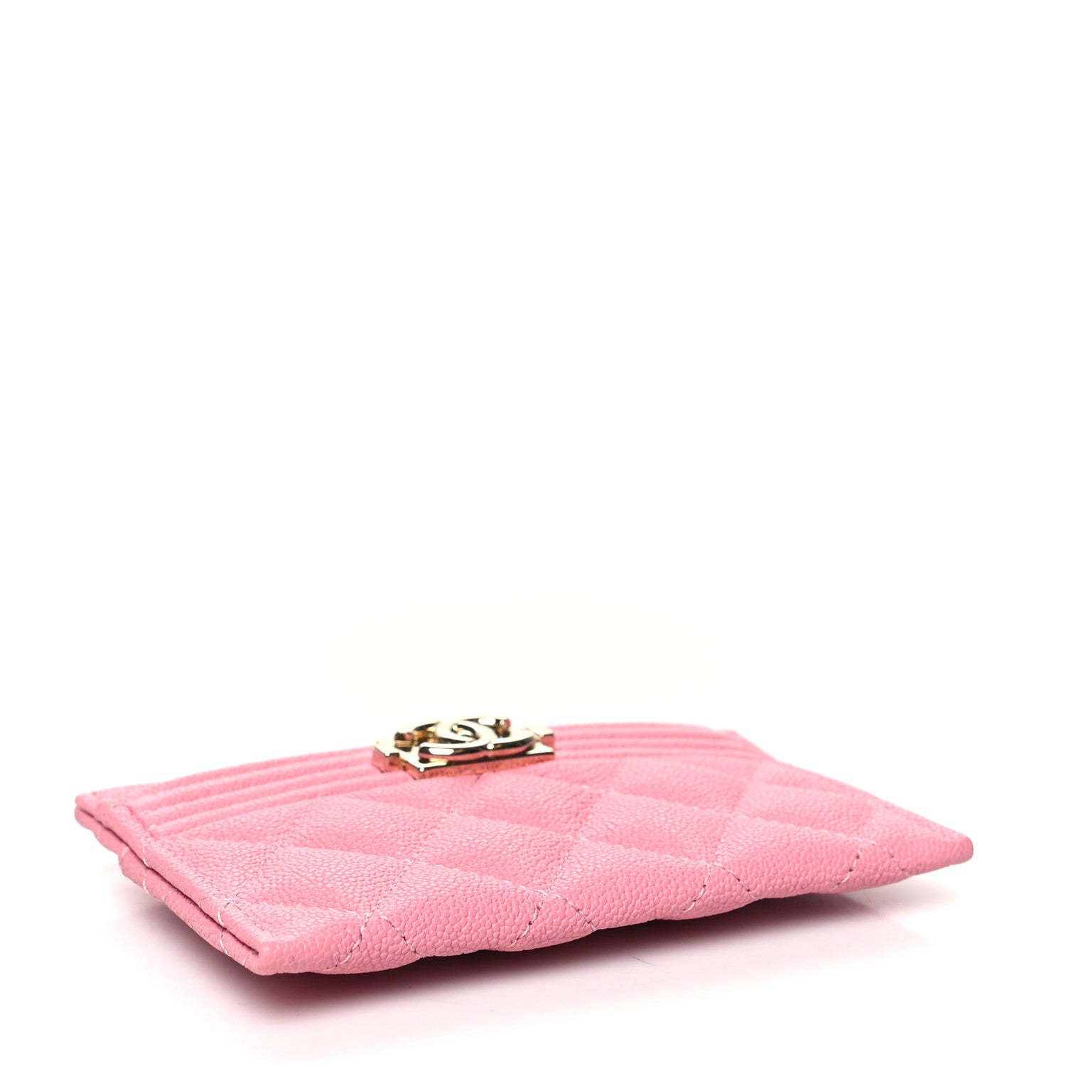 Chanel Caviar Quilted Boy Card Holder Pink 4 of 10